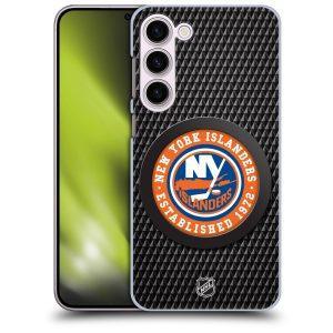 New York Islanders NHL Puck Texture Graphic Phone Case - Samsung